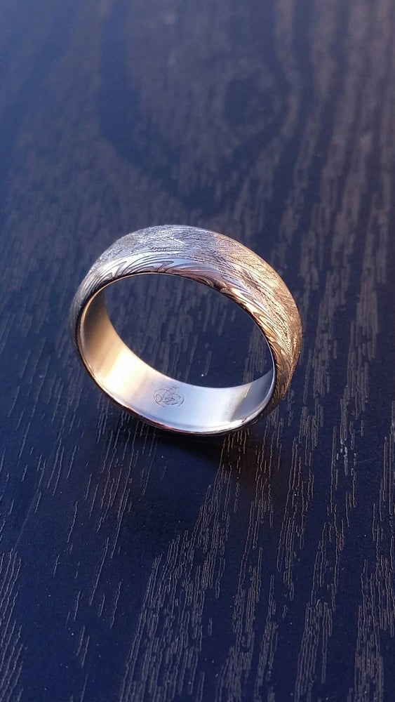 Damascus ring Stainless steel Damascus &quot;PROVIDER&quot; ring