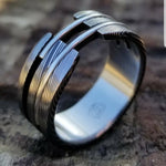 Stainless steel Damascus &quot;wood-grain&quot; ring! Damascus steel ring, damascus ring, damasteel ring, handmade, hypoallergenic