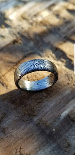 Damascus steel ring &quot;dark coral&quot; Customizable ring! Damascus ring, genuine damascus steel ring, stainless damascus ring