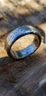 Damascus steel ring &quot;dark coral&quot; Customizable ring! Damascus ring, genuine damascus steel ring, stainless damascus ring