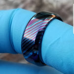 LIMITED EDITION customizable 8mm ring beveled edge Solid Black Timascus ring 3mm-9mm wide timascus ring, mokuti ring (polished finish)