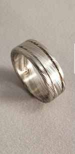 Damascus steel ring Stainless steel Damascus &quot;LEAF&quot; Customizable ring! Natural/ color etch / matching damasteel weddingband