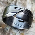 Damascus steel ring-  handmade stainless damasteel ring, mens rings mens wedding bands