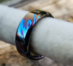 Solid Timascus ring 6mm - 10mm wide timascus ring, mokuti ring chamfered ring