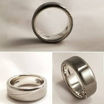 7mm or 8mm Damascus steel ring Platinum & Stainless Damascus damasteel ring dark  woodgrain pattern  (customizable)