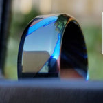 LIMITED EDITION customizable 8mm ring beveled edge Solid Black Timascus ring 3mm-9mm wide timascus ring, mokuti ring (polished finish)