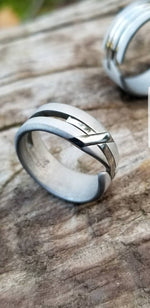 27 &quot;LOAM&quot; handmade stainless steel ring (not casted) hypoallergenic ring, cross ring (satin finish)