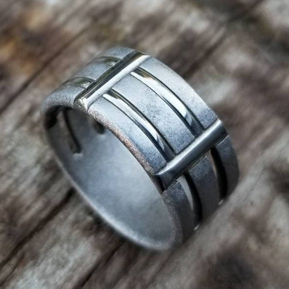 30 &quot;TRESTLE&quot; handmade stainless steel ring (not casted) mens rings, hypoallergenic ring