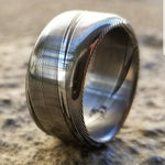 Customizable 5mm-12mm Stainless steel Damascus &quot;super wood-grain&quot; dark etch, damascus steel ring,  damascus ring
