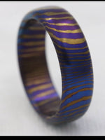 Solid Timascus &quot;675 tiger&quot; ring 6.75mm wide timascus ring, mokuti ring tiger ring