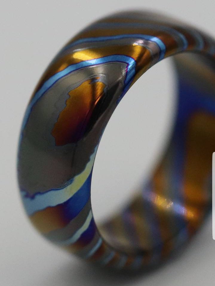LIMITED EDITION***Solid Black Timascus zrti ring 3mm - 9mm wide timascus ring, mokuti ring (polished finish) black timascus ring