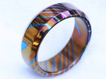 Solid Timascus ring 7-8mm ring  timascus ring, mokuti ring chamfered ring colorful ring wedding band