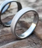 Stainless steel Damascus ring sandblasted  &quot;WOODGRAIN&quot; pattern, damascus steel ring,  damascus ring Customizable mens damasteel ring