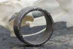 10mm Damascus steel ring Stainless Damasteel &quot;dark leaf&quot; Customizable ring! Darker color etch. Damascus steel ring mens rings wedding band