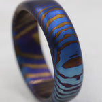Solid Timascus &quot;675 tiger&quot; ring 6.75mm wide timascus ring, mokuti ring tiger ring
