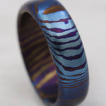 Solid Timascus &quot;675 tiger&quot; ring 6.75mm wide timascus ring, mokuti ring tiger ring