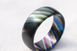 LIMITED EDITION***DARK Black ZrTi ring 8mm (semi-polished) timascus ring, mokuti ring, colorful ring, darkti, Zirconium, black timascus