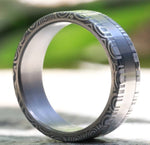 Titanium ring Stainless Damascus steel rings damasteel ring 8mm ring damasteel ring handmade mens ring wedding bands