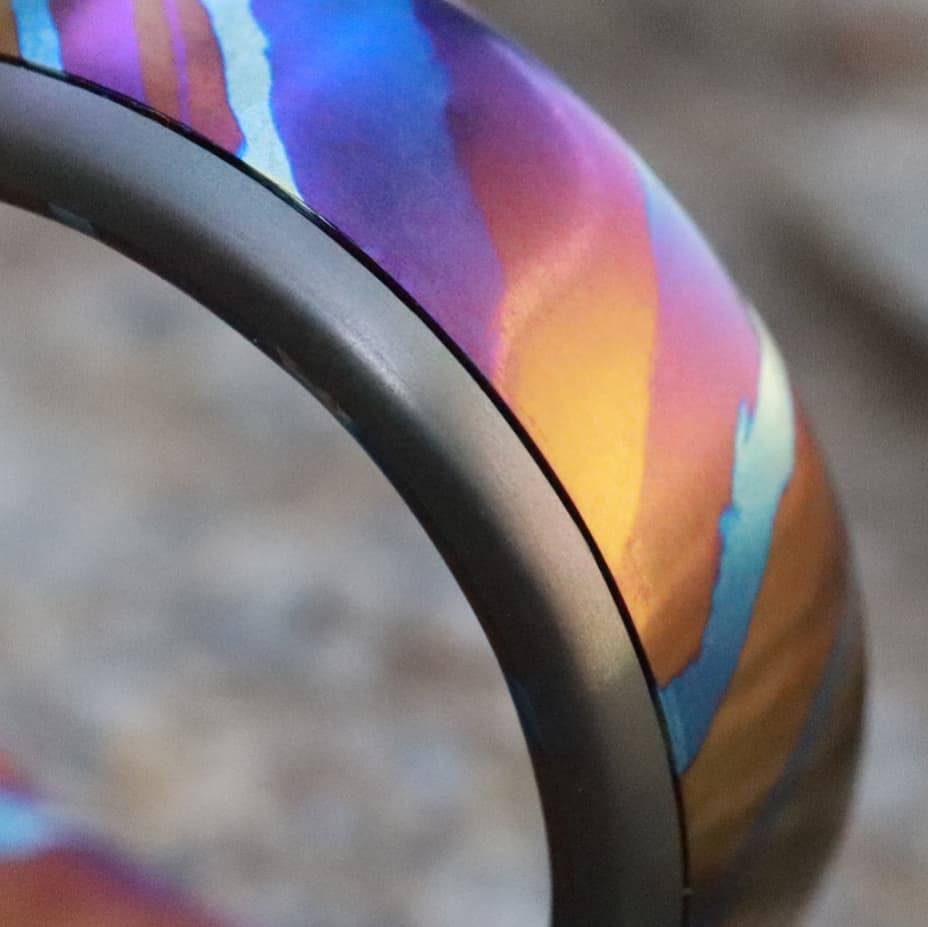New*8mm ring Timascus / Mokuti & Zirconium  timascus ring,black timascus ring, mokuti ring, zirconium ring, mens wedding bands mems rings