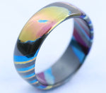 LIMITED EDITION***DARK Black ZrTi ring 8mm (semi-polished) timascus ring, mokuti ring, colorful ring, darkti, Zirconium, black timascus