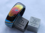 LIMITED EDITION***DARK Black ZrTi ring 8mm (semi-polished) timascus ring, mokuti ring, colorful ring, darkti, Zirconium, black timascus