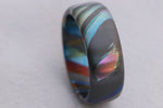 LIMITED EDITION***DARK Black ZrTi ring 8mm (semi-polished) timascus ring, mokuti ring, colorful ring, darkti, Zirconium, black timascus