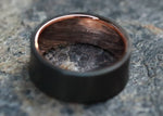 Zirconium and rose gold 14k or 18k rose ring 10mm mens wedding bands (customizable)