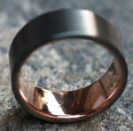 Zirconium and rose gold 14k or 18k rose ring 10mm mens wedding bands (customizable)