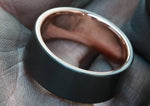 Zirconium and rose gold 14k or 18k rose ring 10mm mens wedding bands (customizable)