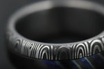 New*8mm Black Timascus / mokuti & Stainless Damascus steel &quot;bamboo&quot; pattern timascus ring,black timascus ring, mokuti ring dark-ti zrti ring