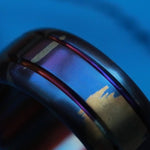 LIMITED EDITION*** &quot;The Chip&quot;Mokuti Timascus ring 8-10mm wide timascus ring, mokuti ring titanium ring mens ring doubled mens ring