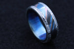 LIMITED EDITION***Solid Black Timascus,  zrti ring 8mm mens timascus ring, mokuti ring (polished finish) titanium ring,  mens rings