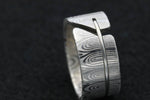 Damascus hybrid handmade ring damasteel men's ring customizable ring wedding band