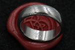 Damascus ring Stainless steel Damascus &quot;WOODGRAIN&quot; Customizable ring! Med /light color etch damascus steel ring wooden ring woodgrain ring