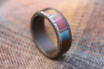 New*8mm Hawaiian Mokuti ring lined  Timascus ring Mokuti & Stainless Damascus steel ring damasteel &quot;fenja&quot;timascus ring black ring zirconium