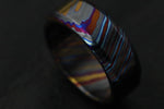 LIMITED EDITION customizable 8mm ring chamfered edge Solid Black Timascus ring 3mm-9mm wide timascus ring, mokuti ring (polished finish)