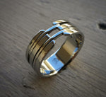 08 &quot;VIADUCT&quot; handmade stainless steel ring (not casted) mens rings wedding band custom jewelry