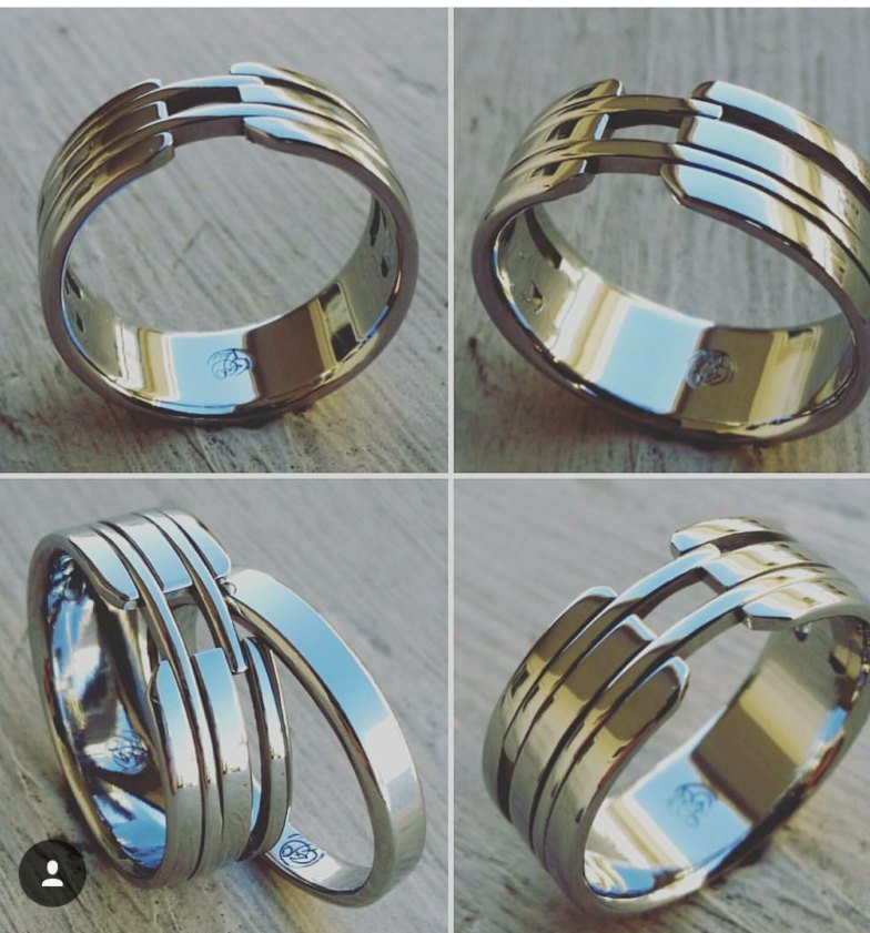 08 &quot;VIADUCT&quot; handmade stainless steel ring (not casted) mens rings wedding band custom jewelry