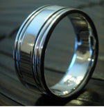 21 &quot;DUPLEX&quot; handmade stainless steel ring (not casted) hypoallergenic mens rings wedding band mens jewelry ring