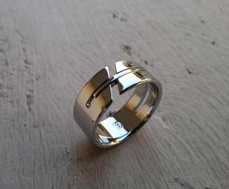 11 &quot;DEBONAIR&quot; handmade stainless steel ring (not casted) hypoallergenic mens rings wedding band mens rings