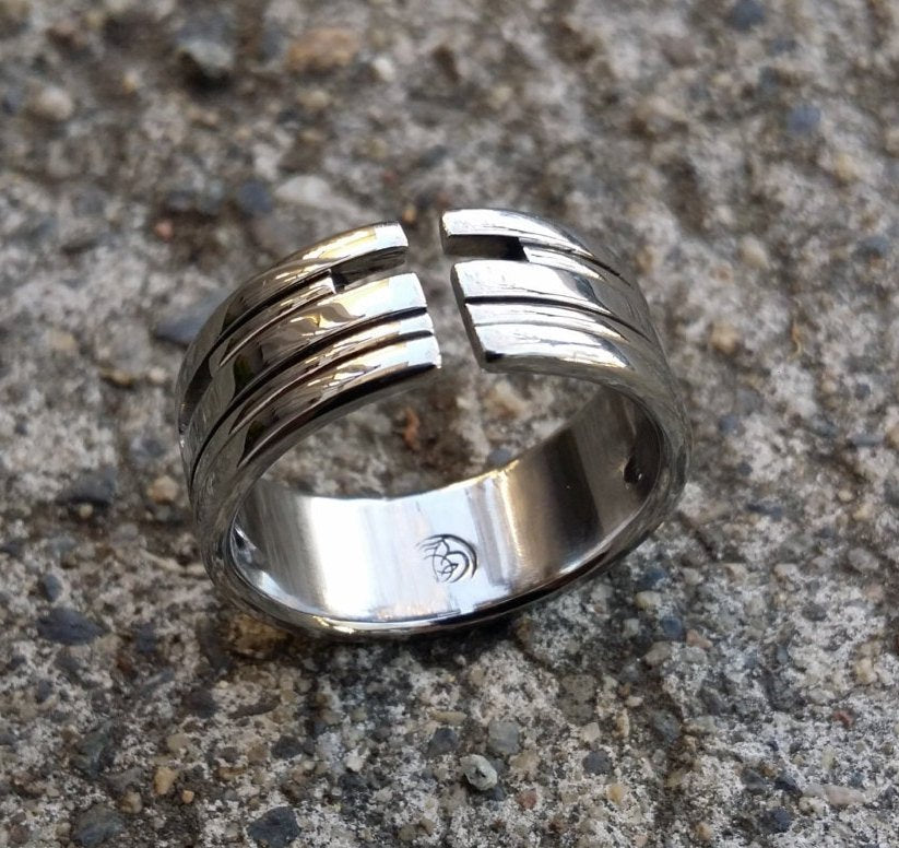 06 &quot;AMOUR&quot; handmade stainless steel ring (not casted) cross ring, calvary