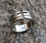 06 &quot;AMOUR&quot; handmade stainless steel ring (not casted) cross ring, calvary