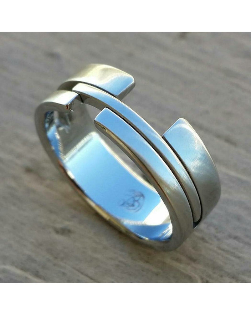 16 &quot;TETRIS&quot; handmade stainless steel ring (not casted)