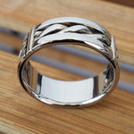 15 &quot;BREGDAN 2&quot; handmade braided ring, stainless steel curb chain ring (not casted) celtic rings braided rings