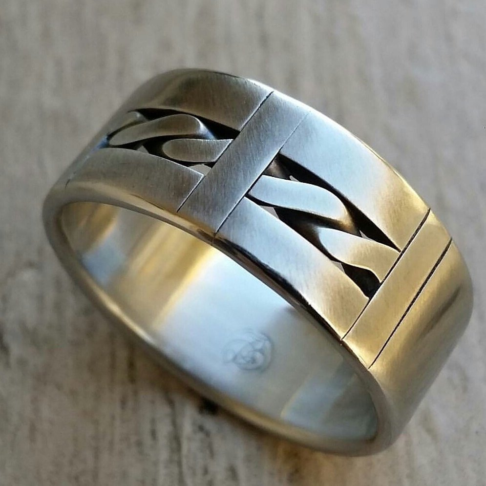12 "PANG" handmade stainless steel ring (not casted) celtic ring mens rings wedding band