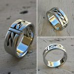 15 "BREGDAN 2" handmade braided ring, stainless steel curb chain ring (not casted) celtic rings braided rings for men