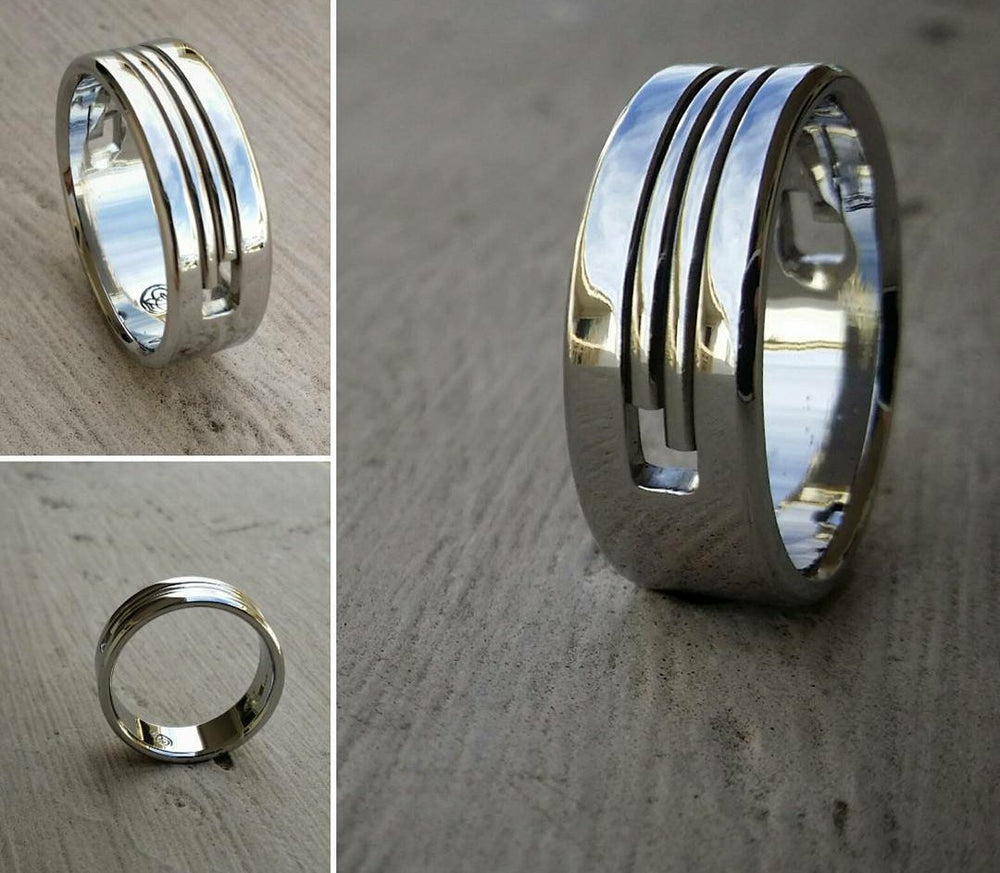 10 &quot;SOLIDARITY&quot; handmade stainless steel ring (not casted) hypoallergenic mens rings wedding band mens jewelry