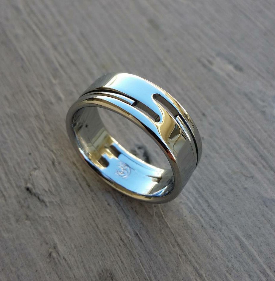 04 &quot;INTELLECT&quot; handmade stainless steel ring (not casted)