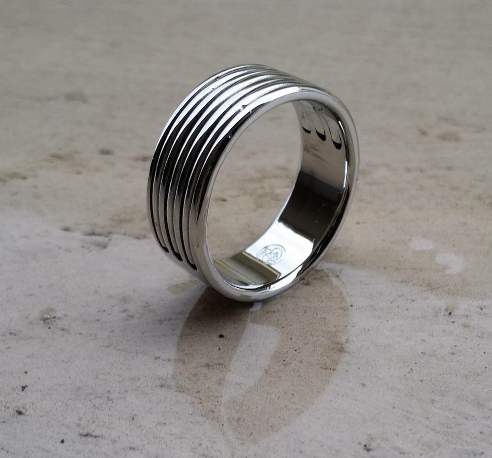 29 "TRIPLEX" handmade stainless steel ring (not casted) womens jewelry hypoallergenic rings
