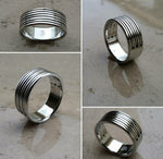 29 &quot;TRIPLEX&quot; handmade stainless steel ring (not casted) womens jewelry hypoallergenic rings
